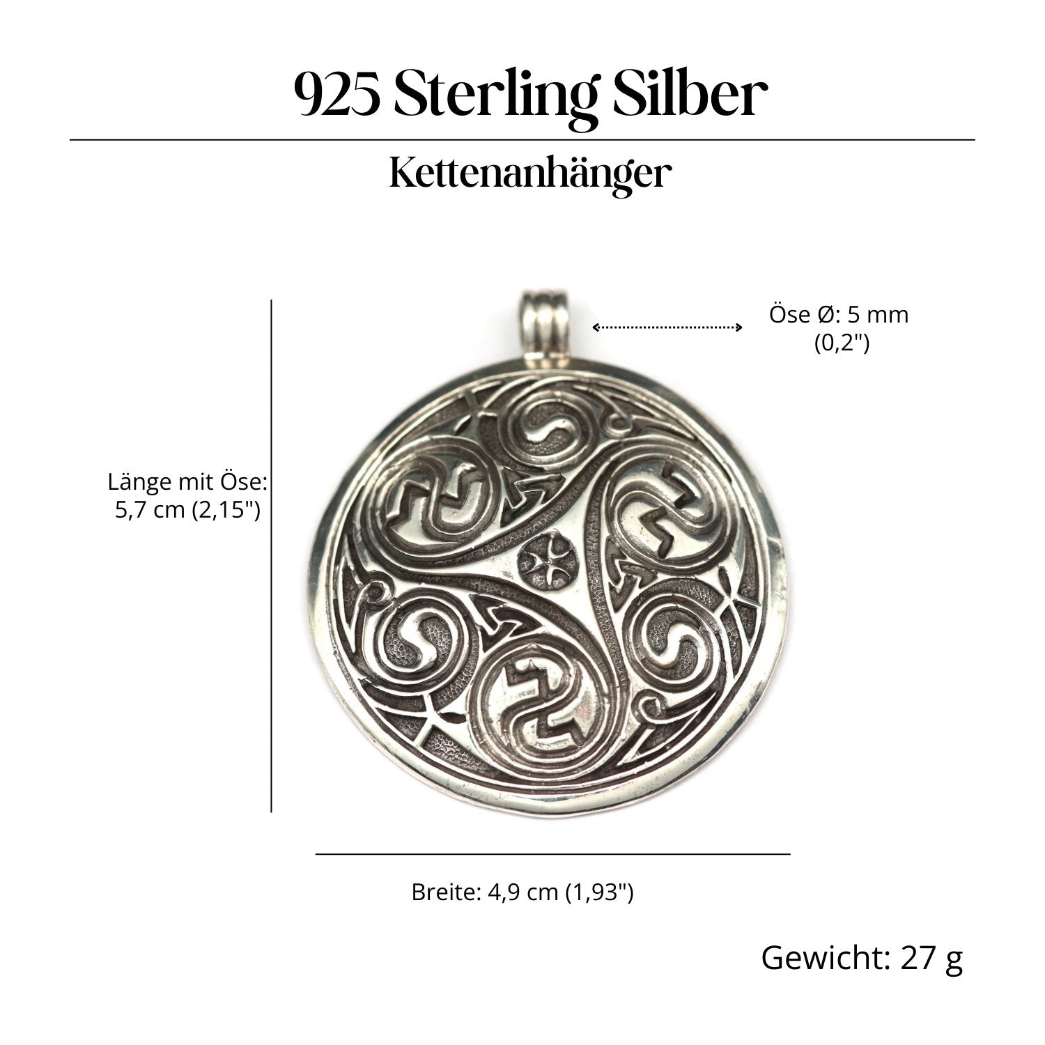 Triskel Schmuckanhänger 925-er Silber Amulett