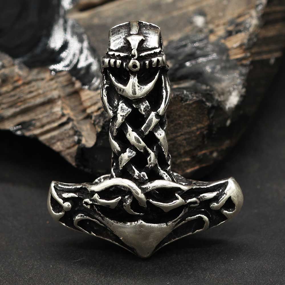 Thorshammer Anhänger geflochten Silber keltisch 925 Silber wikinger