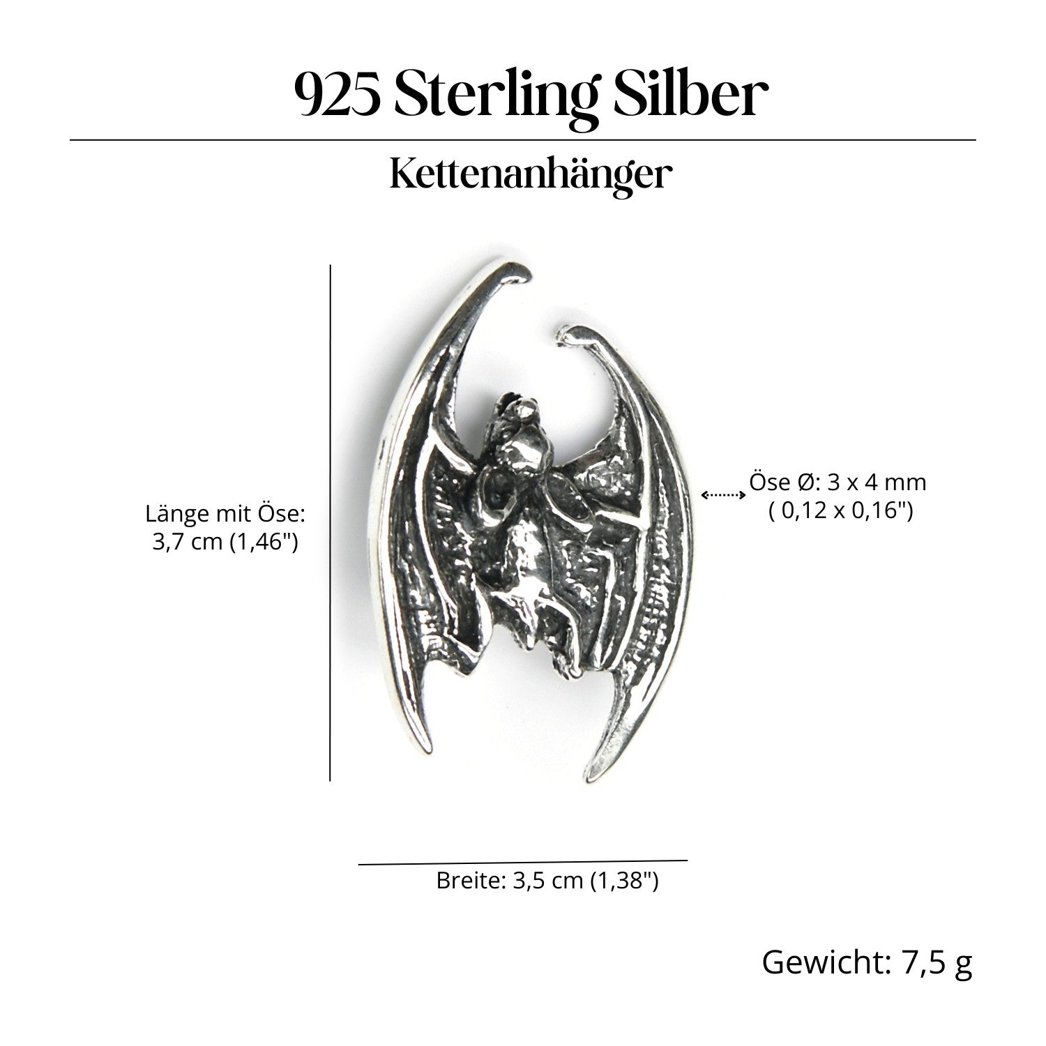 Fledermaus Ketten Anhänger 925 Silber