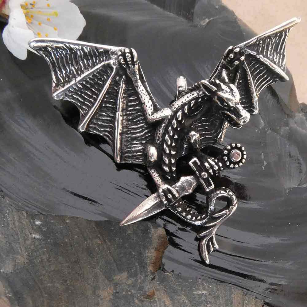 Drache Kette Silber