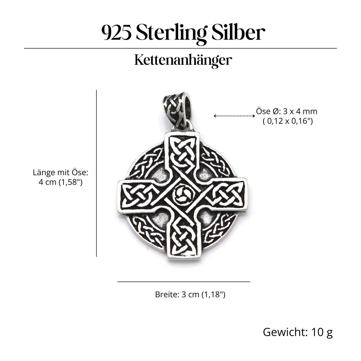 Keltisches Kreuz Schmuck Anhänger Silber 925