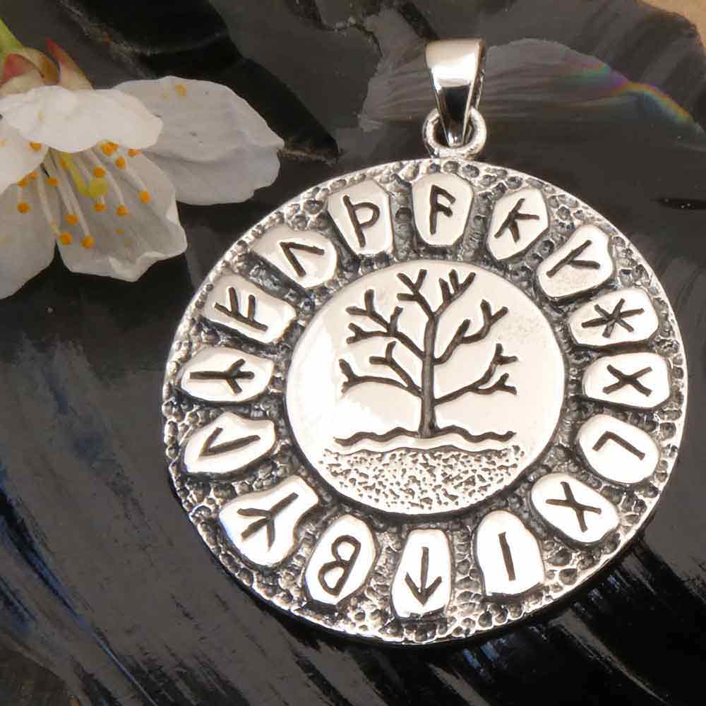 Runen Lebensbaum aus 925 Silber Anhänger Keten Wikinger Schmuck