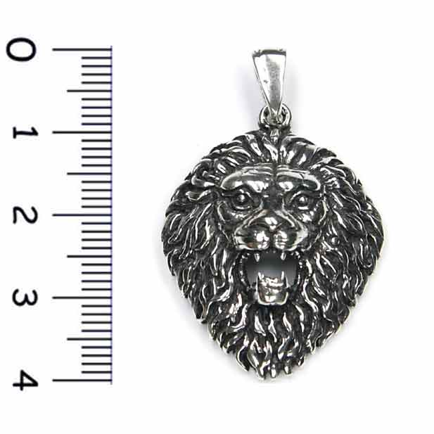 Löwe Kopf Silberanhänger
