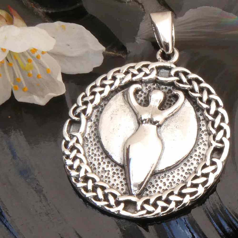 Keltischer Engel Kettenanhänger 925 Silber Schmuckanhänger geflochten