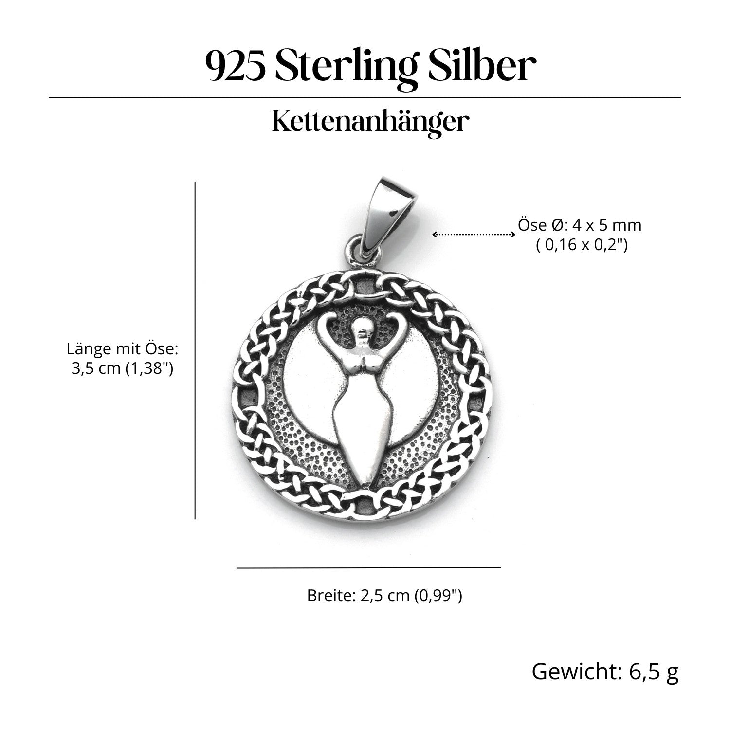 Engel keltisch Schmuck Anhänger aus Silber 925