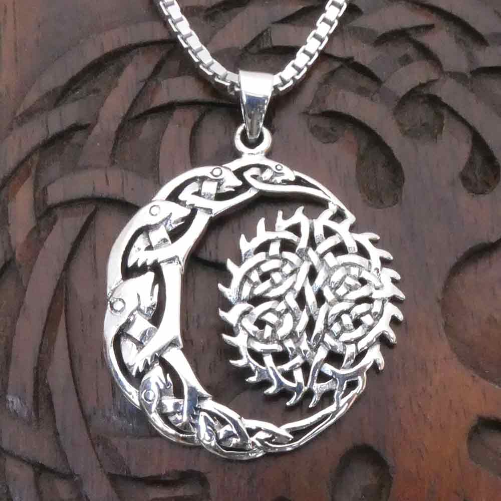 Kelten Schmuck Sonne Mond Anhänger