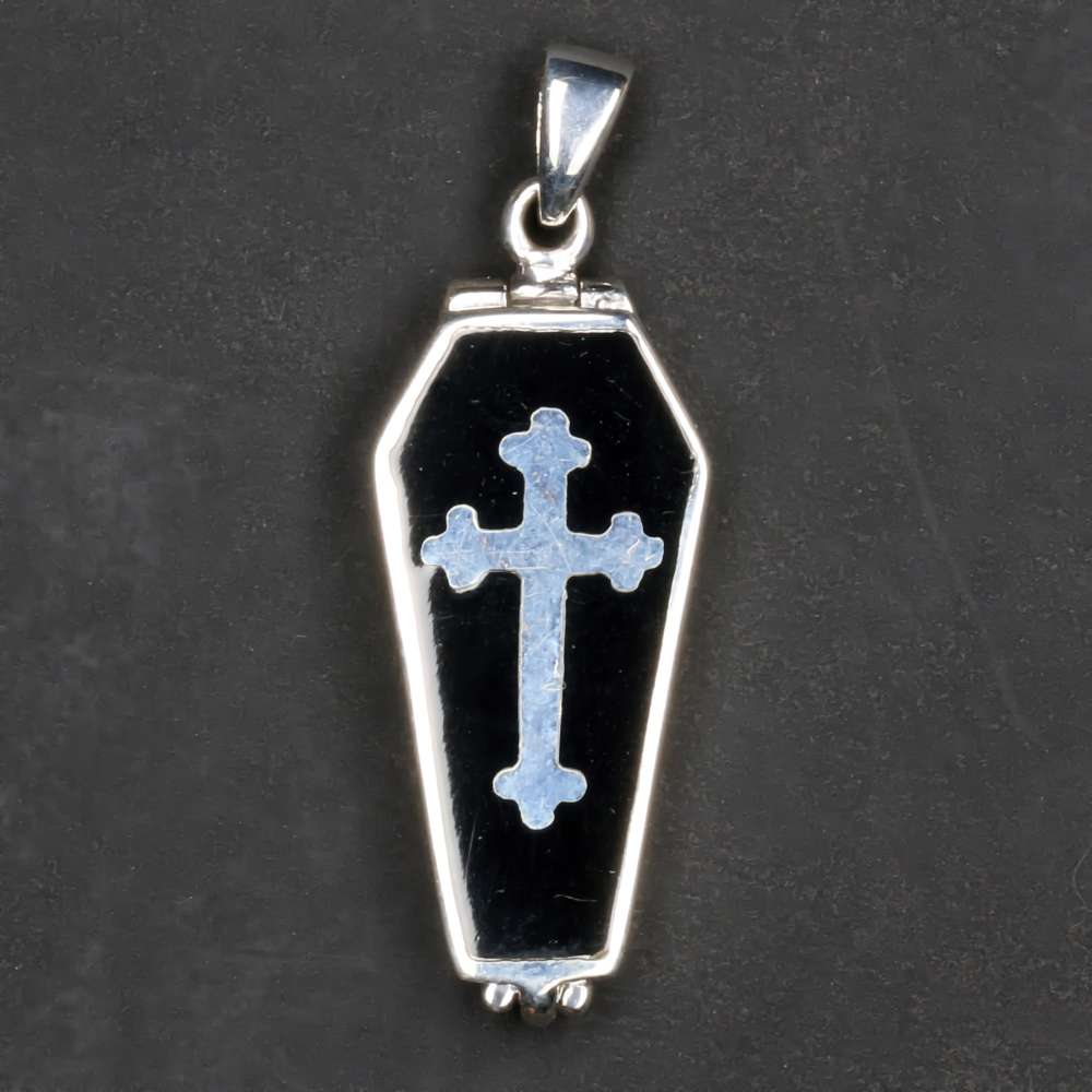 Medaillon Sarg 925er Silber Anhänger edler Silberanhänger Gothik