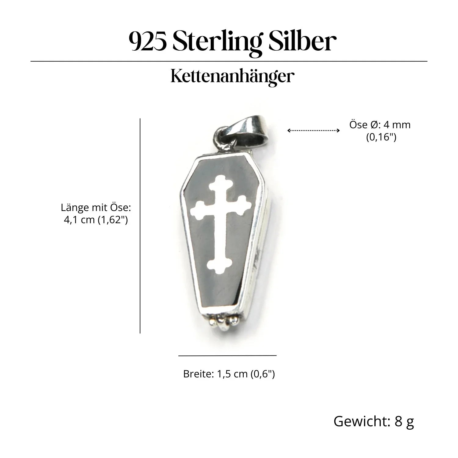 Sarg Silberanhänger massives Sterlingsilber ausgefallenes Design