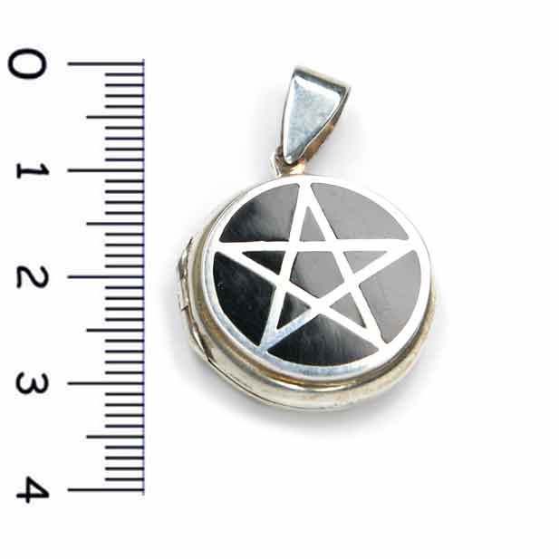 Medaillon Pentagramm Anhänger Kette Silber