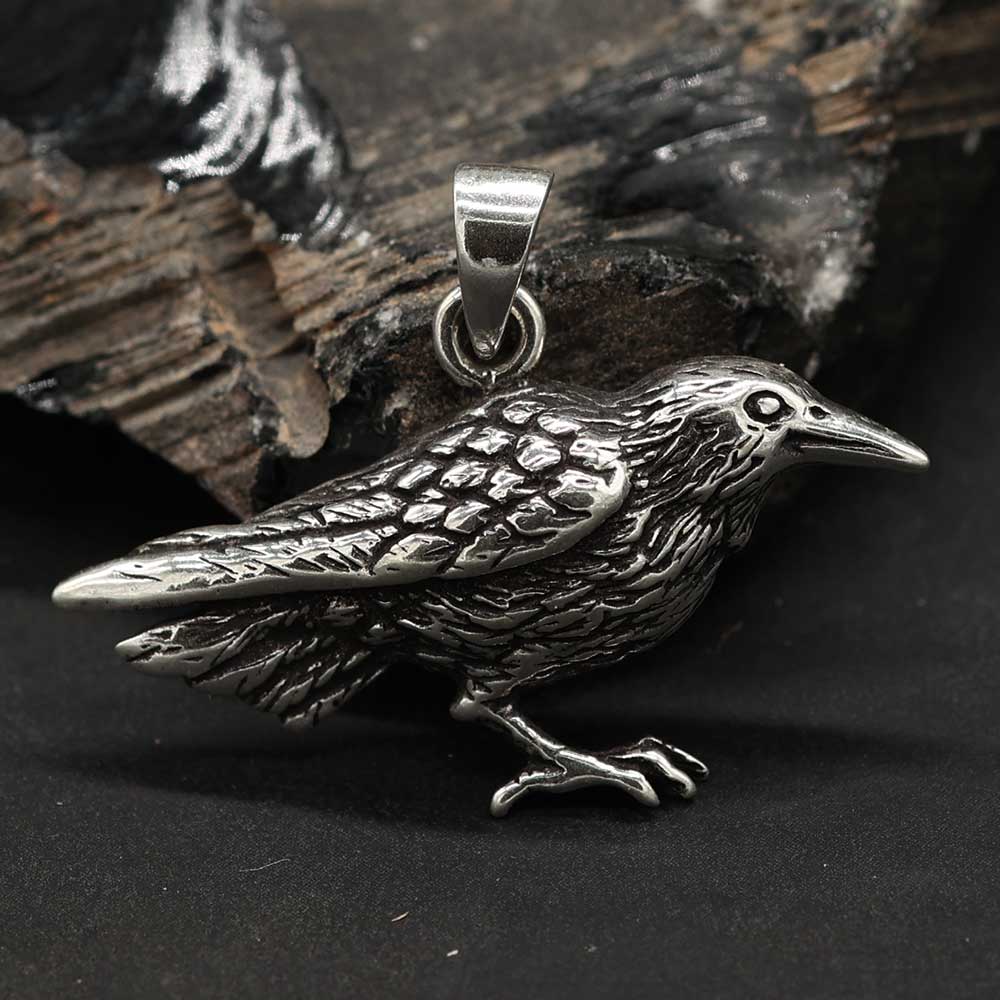 Rabe Anhänger Silber Kettenanhänger Krafttier