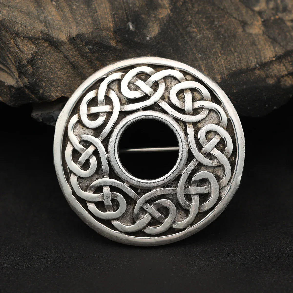 Keltische Brosche Silber Fibel Kelten Knoten Design 925 Silber Edler Schmuck