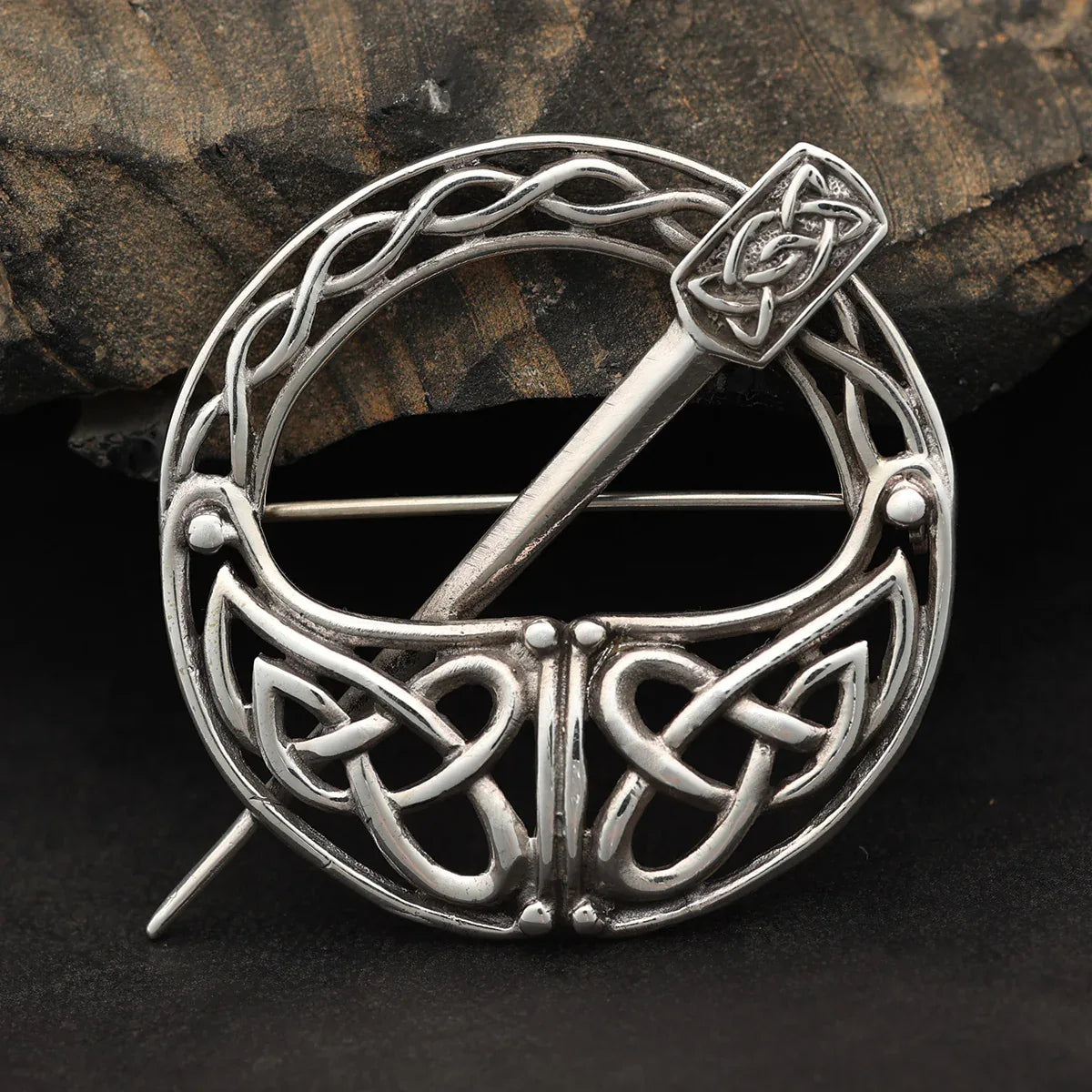Brosche Silber Kelten Design 925 Silber Edler Schmuck Gewandung