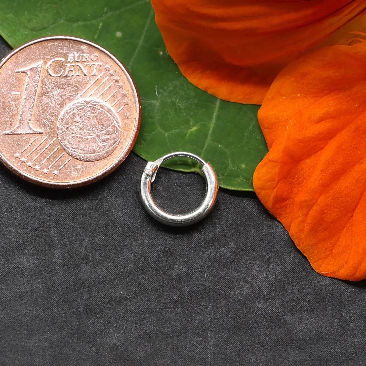 Creole mini 8 mm Silber Ohrring Scharnier