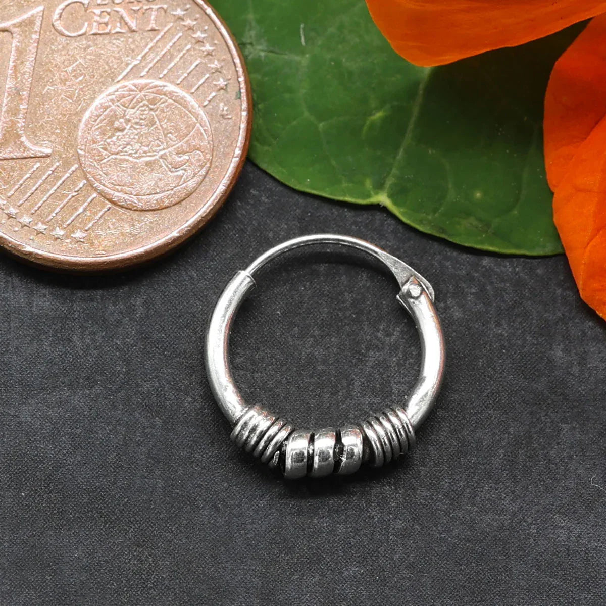 Silber Ohrring Creole ausgefallen Sterling