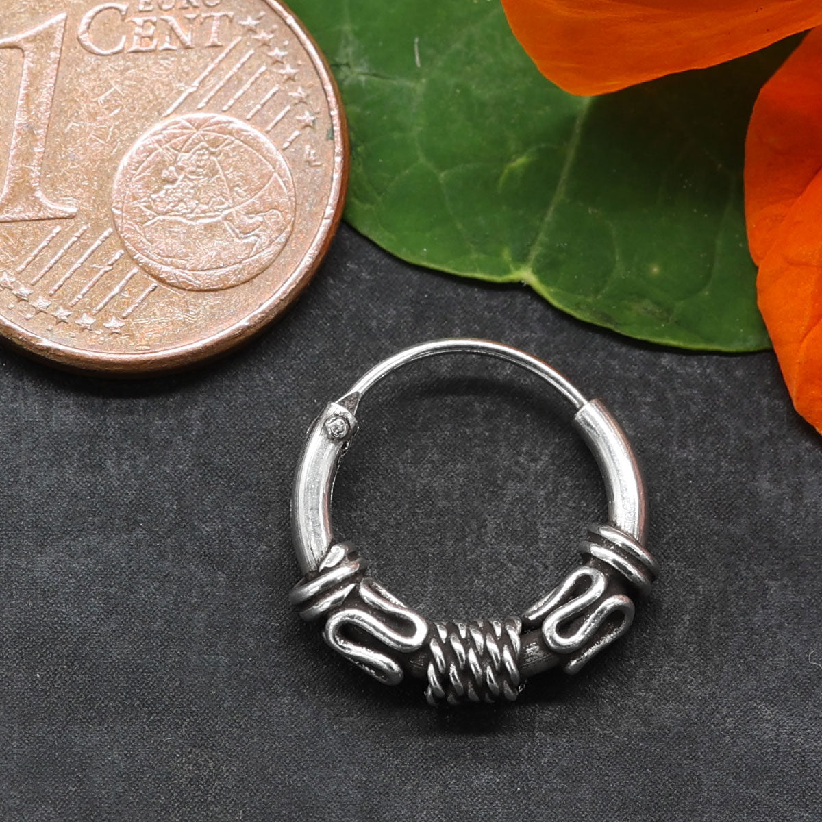 Ohrring Creole keltisch Silber 12 mm