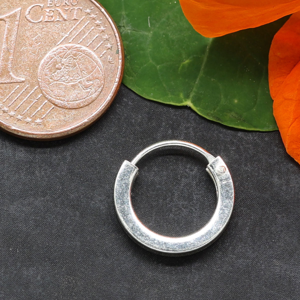 eckige Silber Creole glatt Ohrschmuck 925