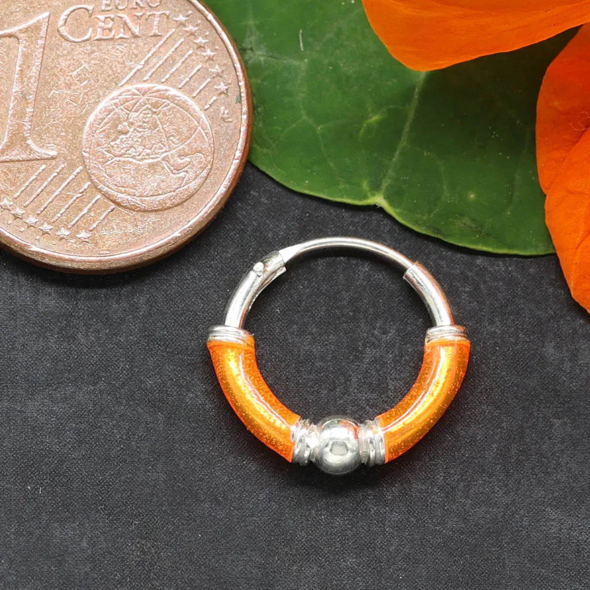 Ohrhänger Kugel Orange ausgefallen 12 mm