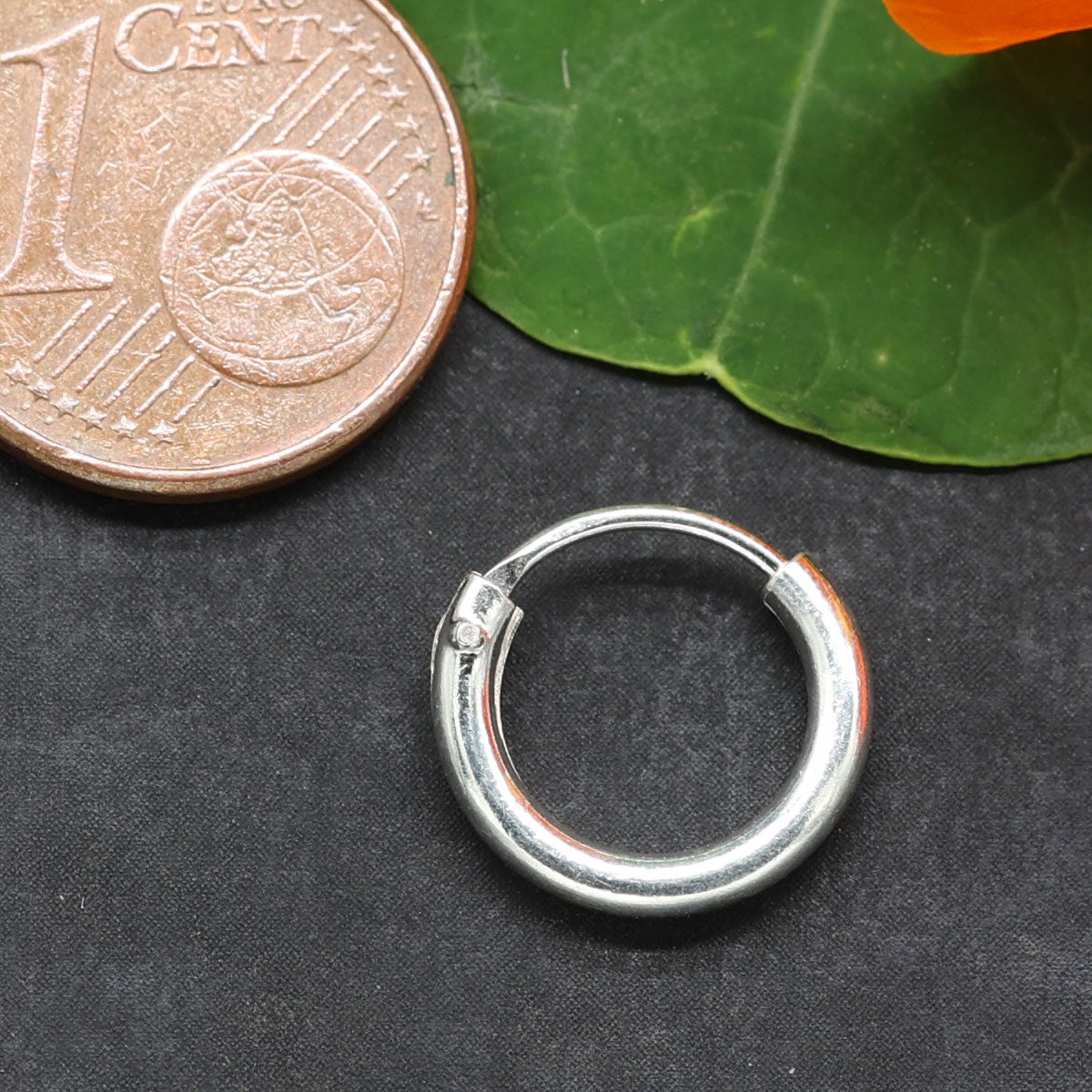 925 Schlicht Ohrring glatt Silber