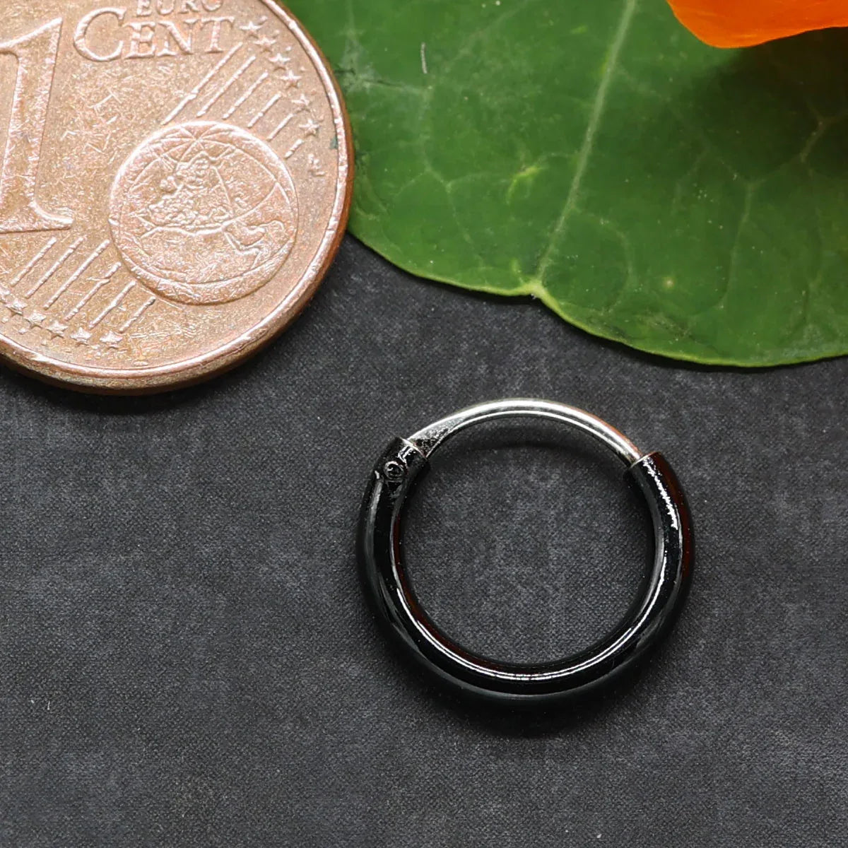 Schwarzer Ohrring Creole Silber Ohrschmuck Sterlingsilber