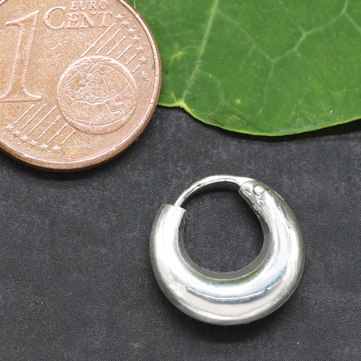 Schlichte Mond Creole Ohrschmuck glatt