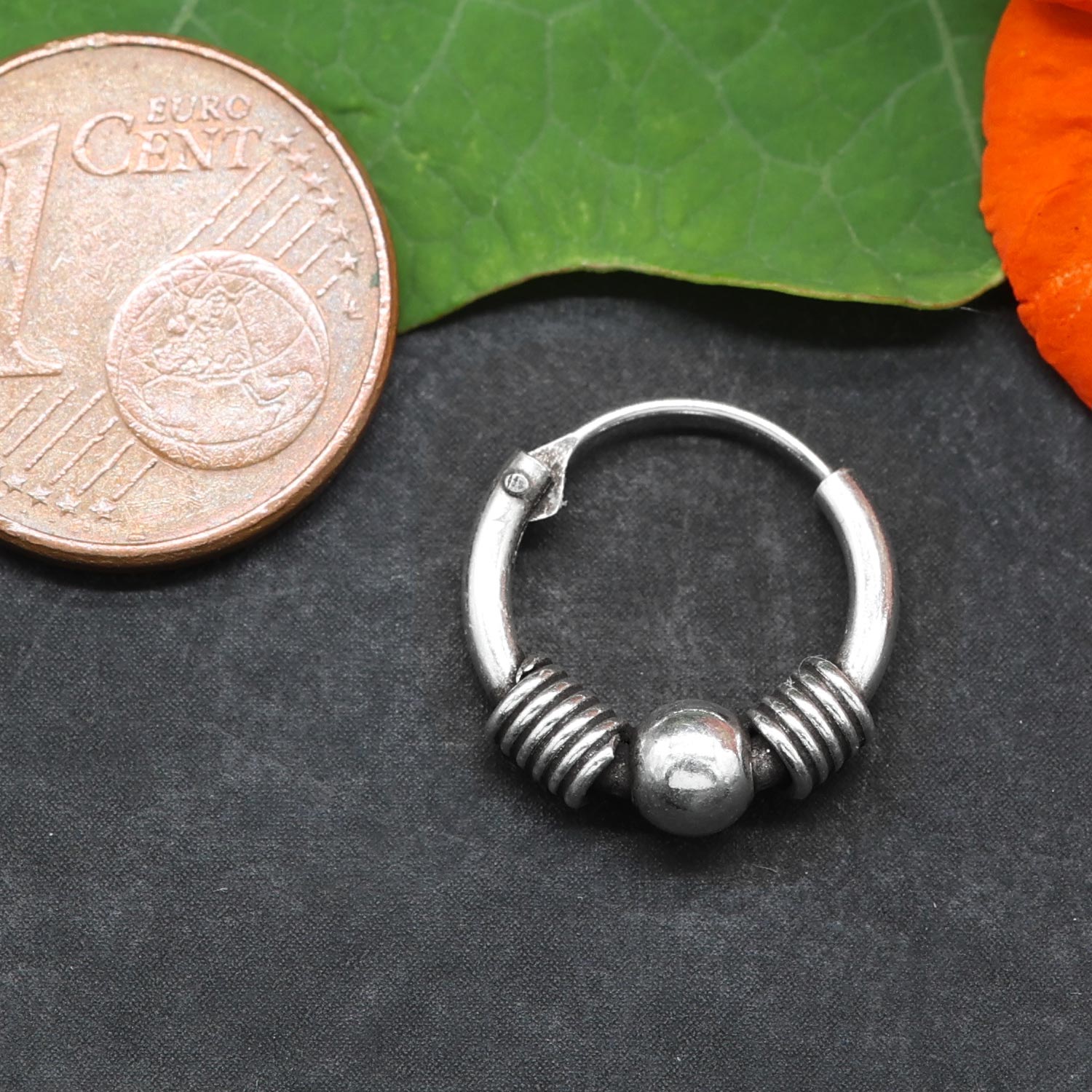 Kugel Creole 925 Silber zarter Ohrring schlicht