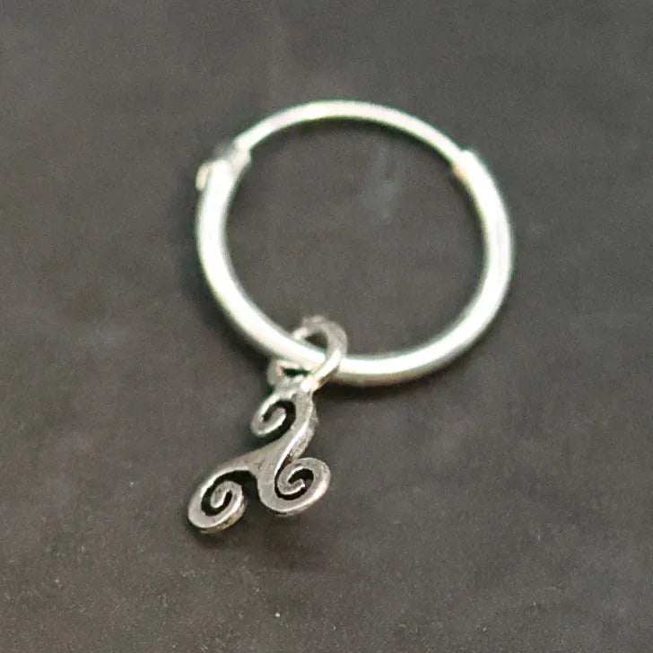 Triskele Creole 12mm Ohrring 925 Silber Ohrschmuck