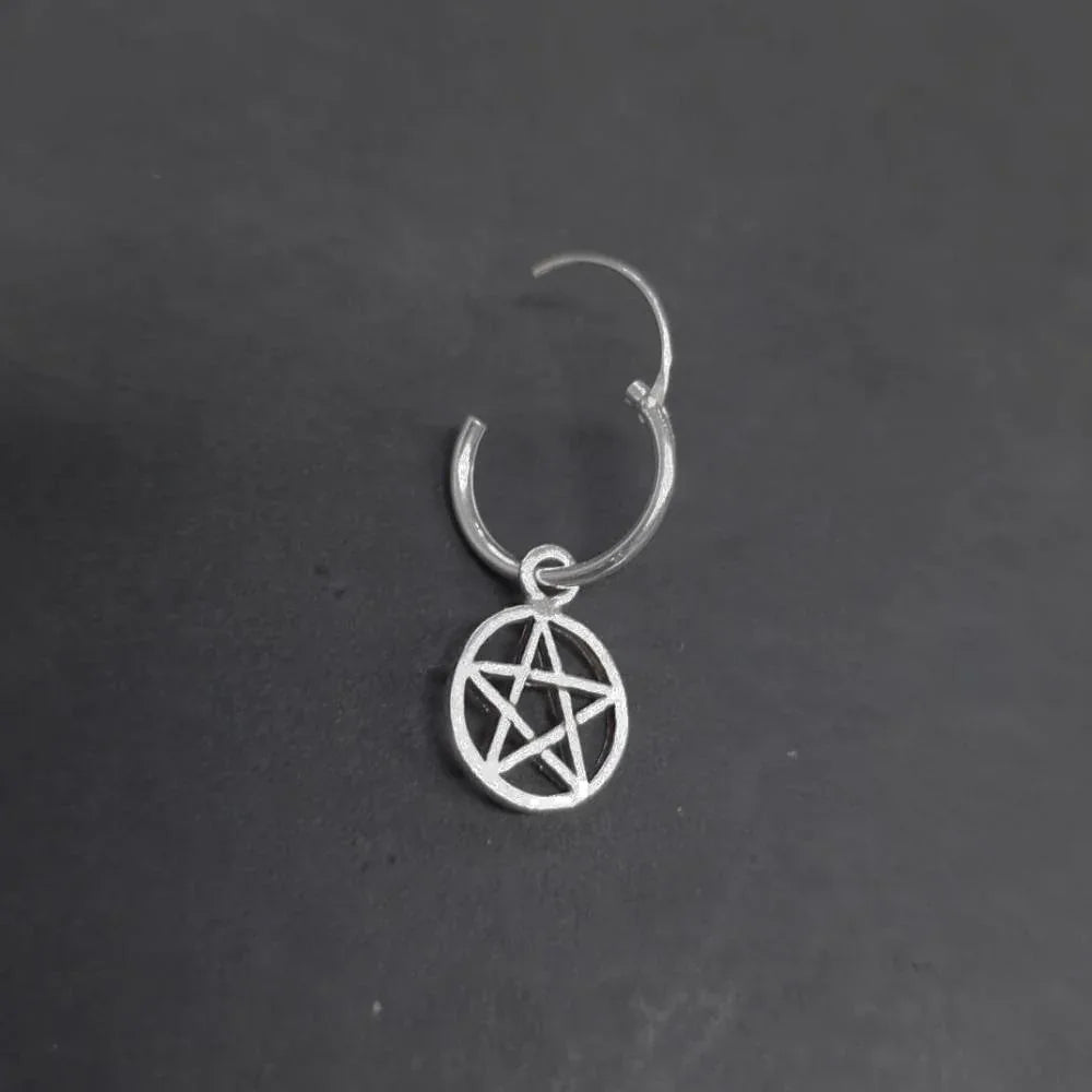 PentagrammCreole 925 Silber Ohrschmuck hochwertig verarbeitet