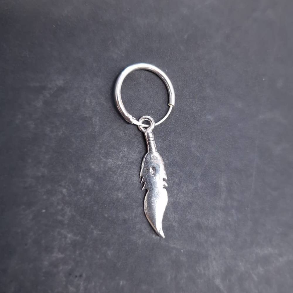 Feder Creole 925 Silber Ohrschmuck angenehmes Tragegefühl