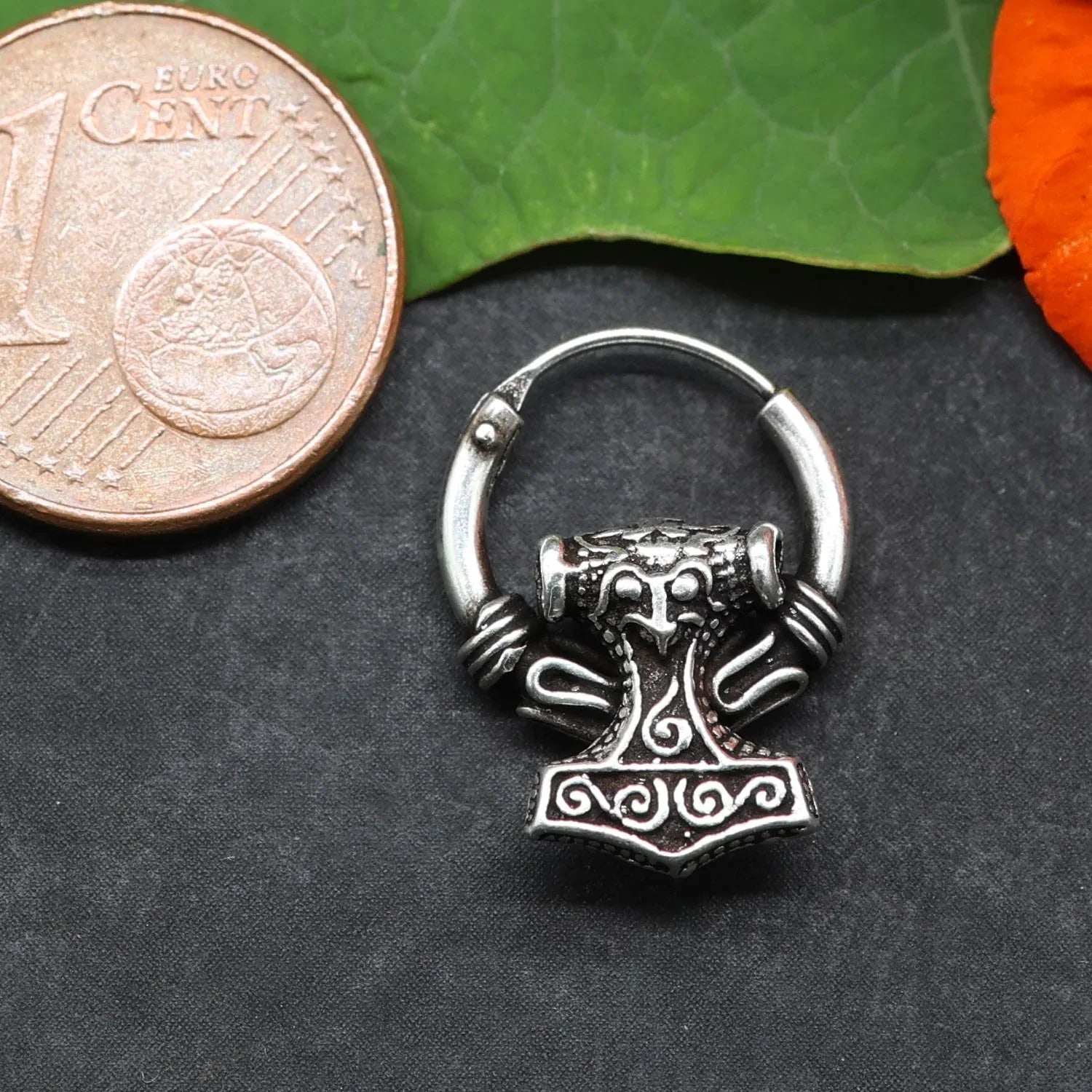Creole Wikinger Silber ohrschmuck Thorshammer Ohrring