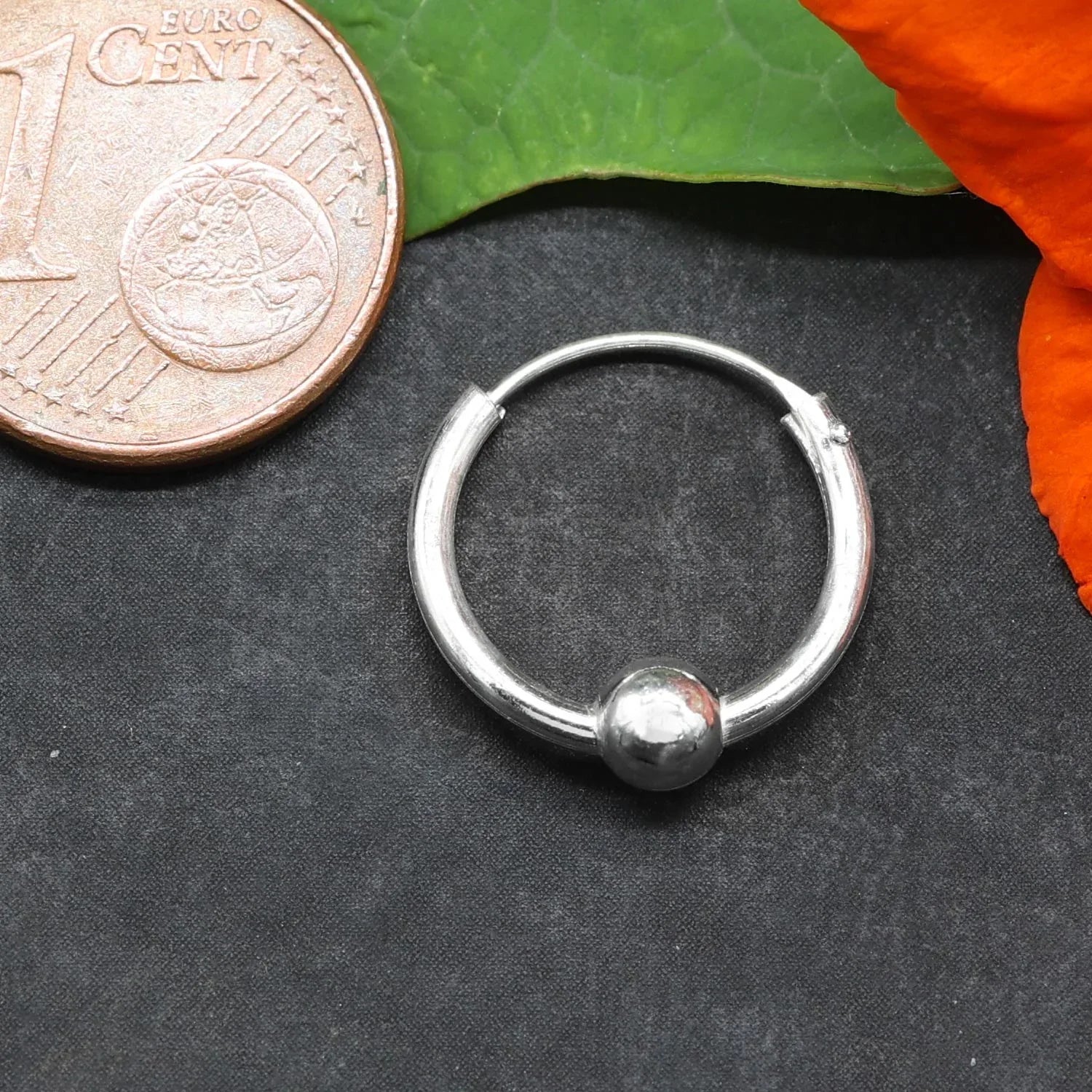 Schlichte Creole mit Kugel 925 Silber 925