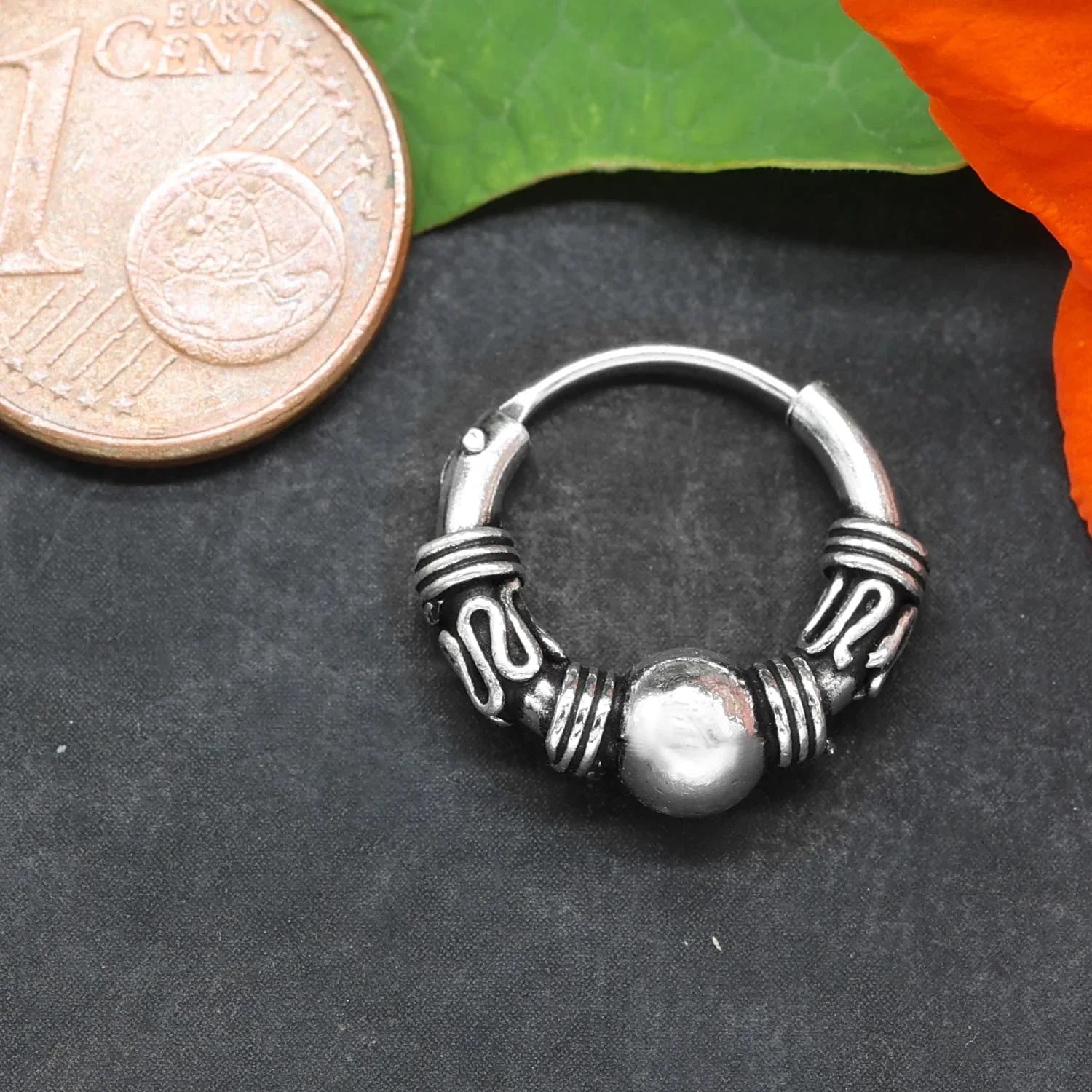 Creole Sterlingsilber Kugel einfacher SDteckverschluss