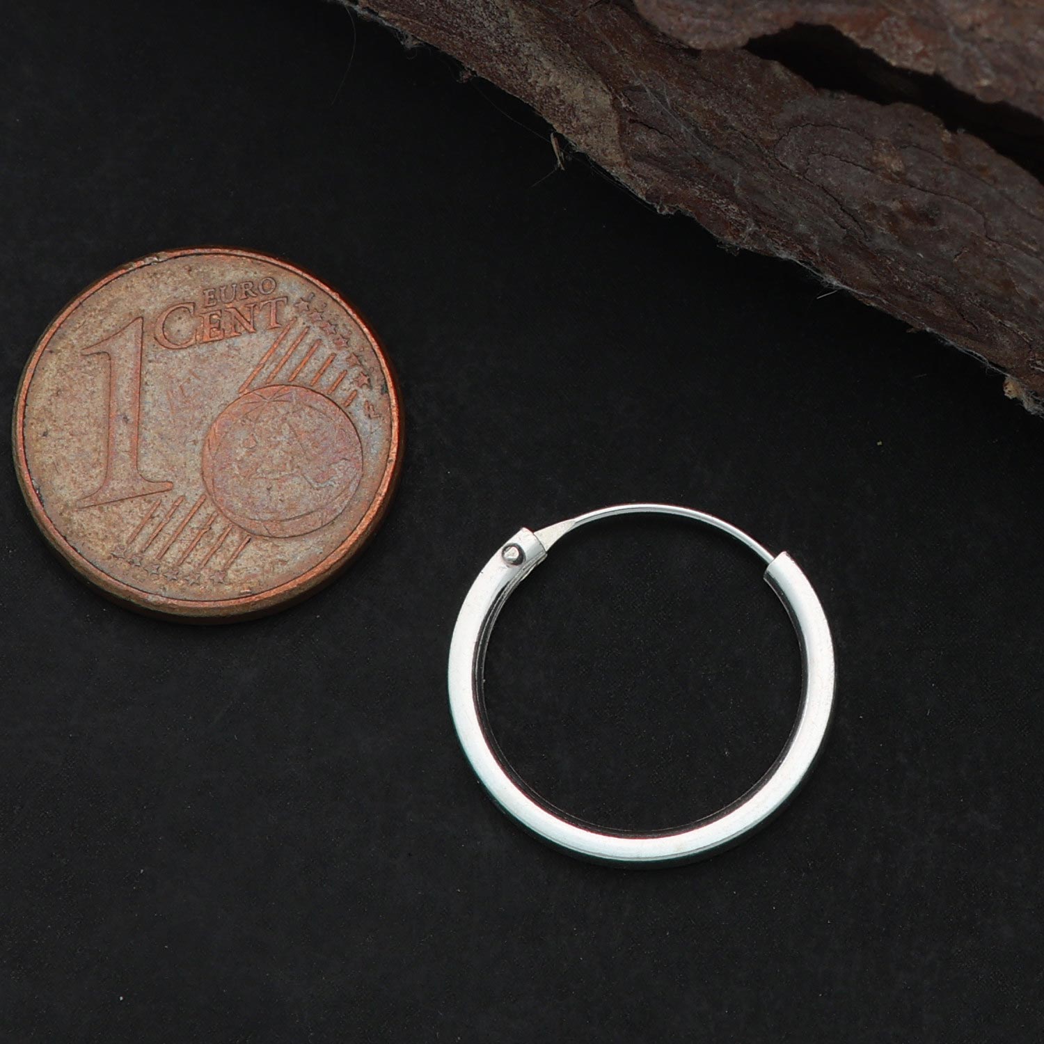 Feine Creolen vierkant 925 Silber Ohrring