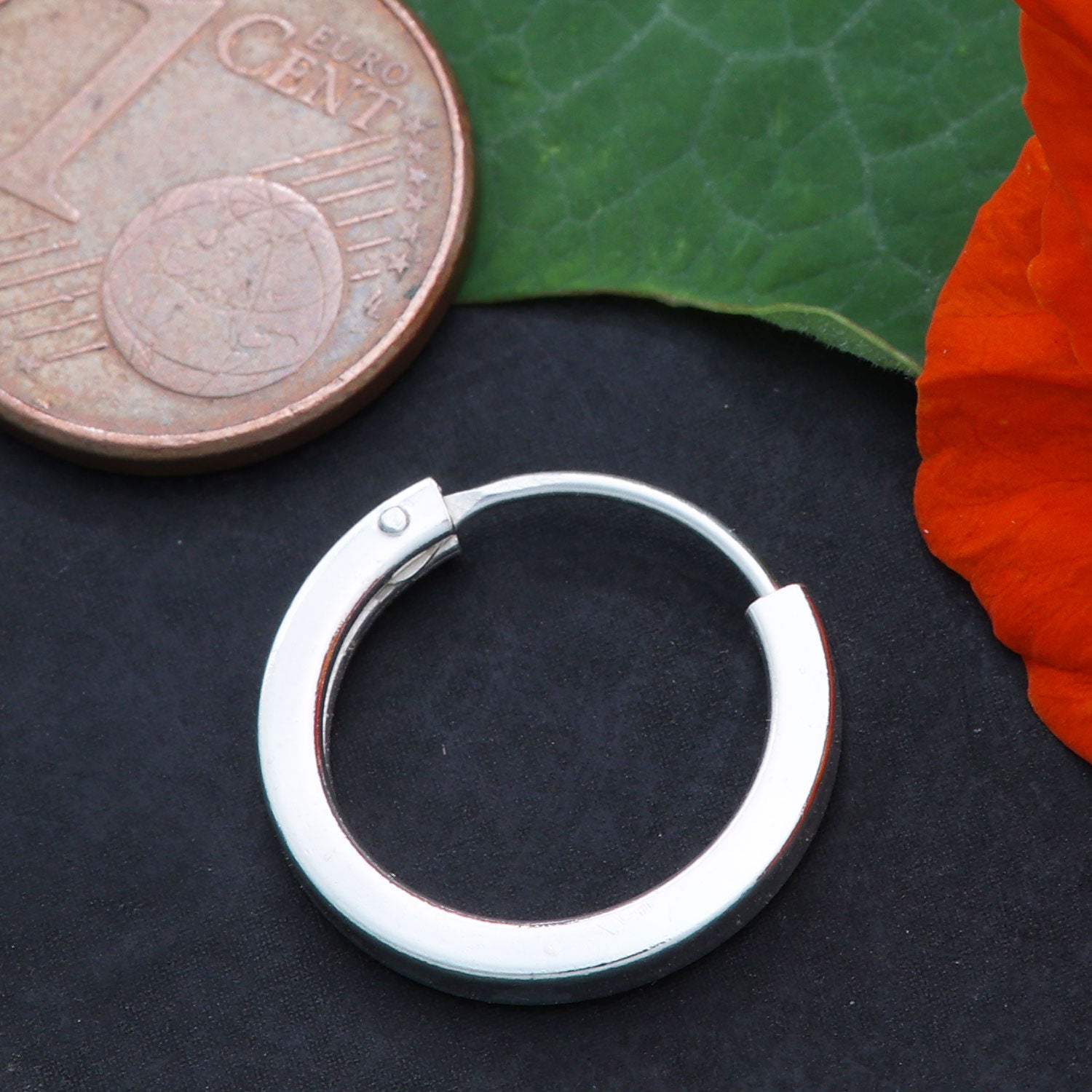 Eckige Creole 925 Silber Ohrring Sterlingsilber