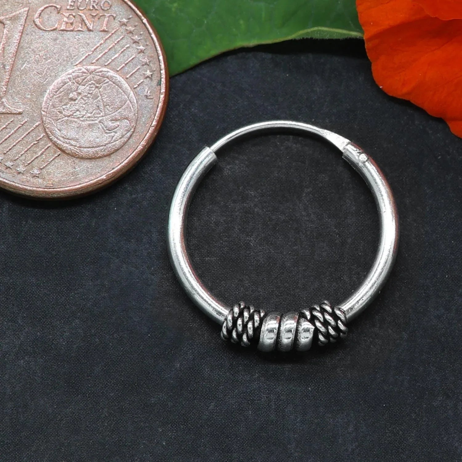 Ohrring Creole 925 Silber zart veriert