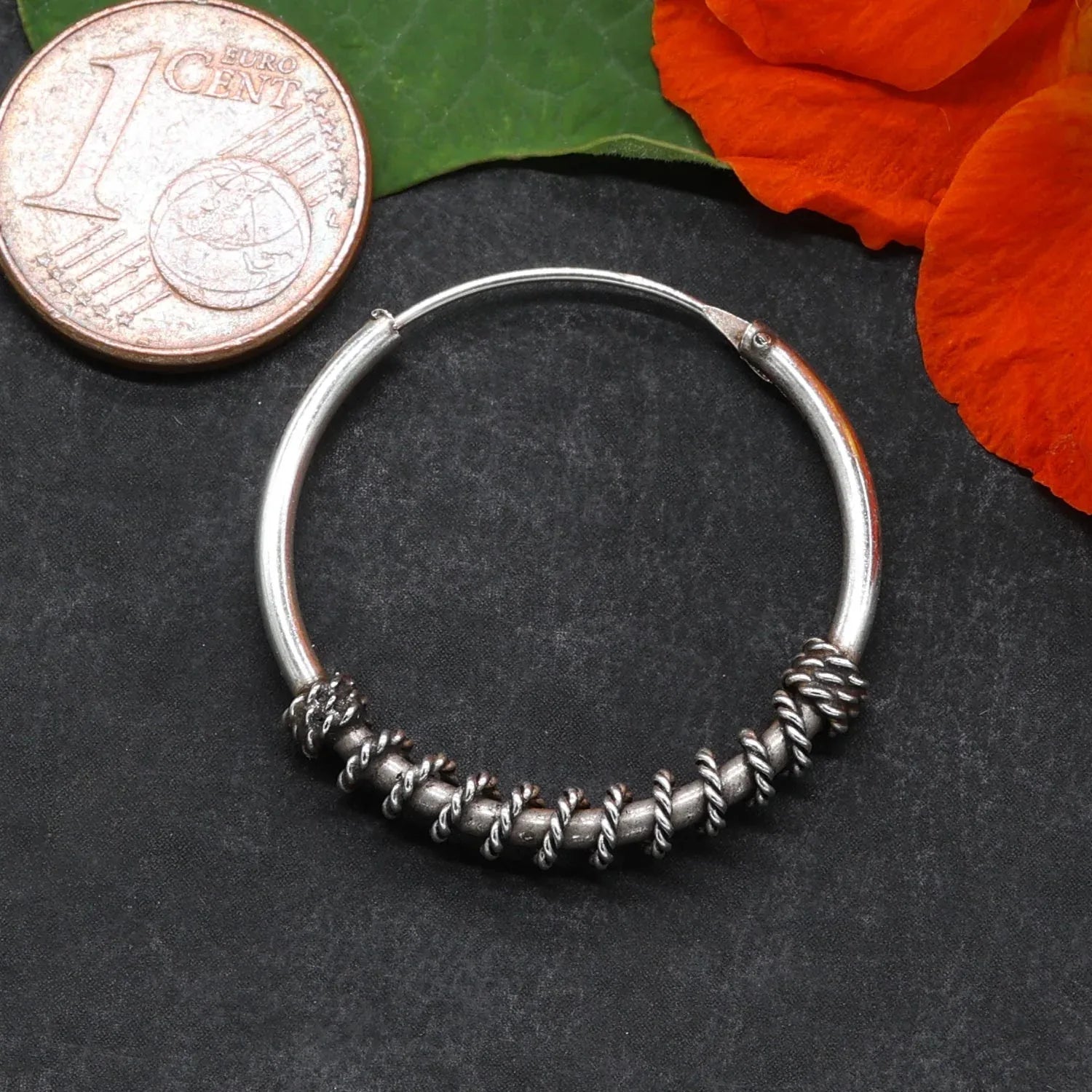 25 mm Silber Creole dezenter Ohrring