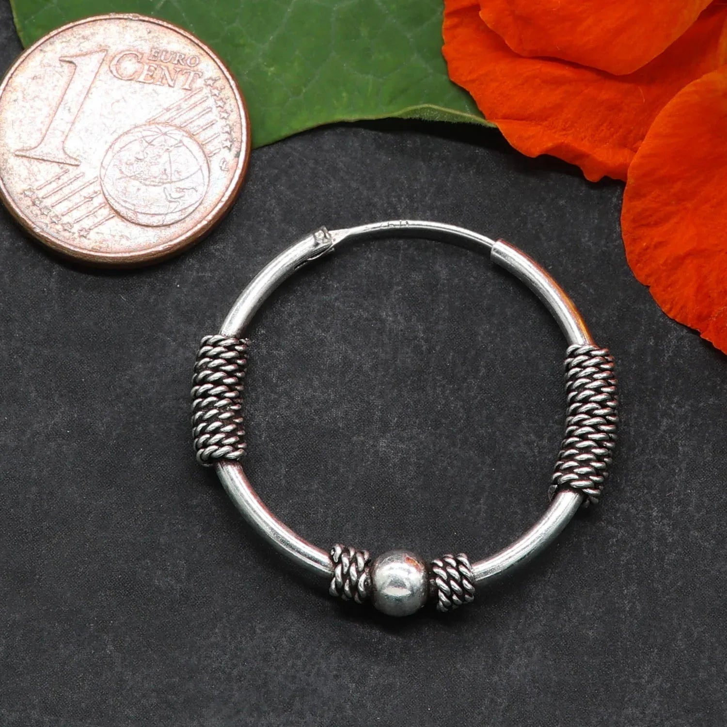 Große Silber Creole Sterlingsilber