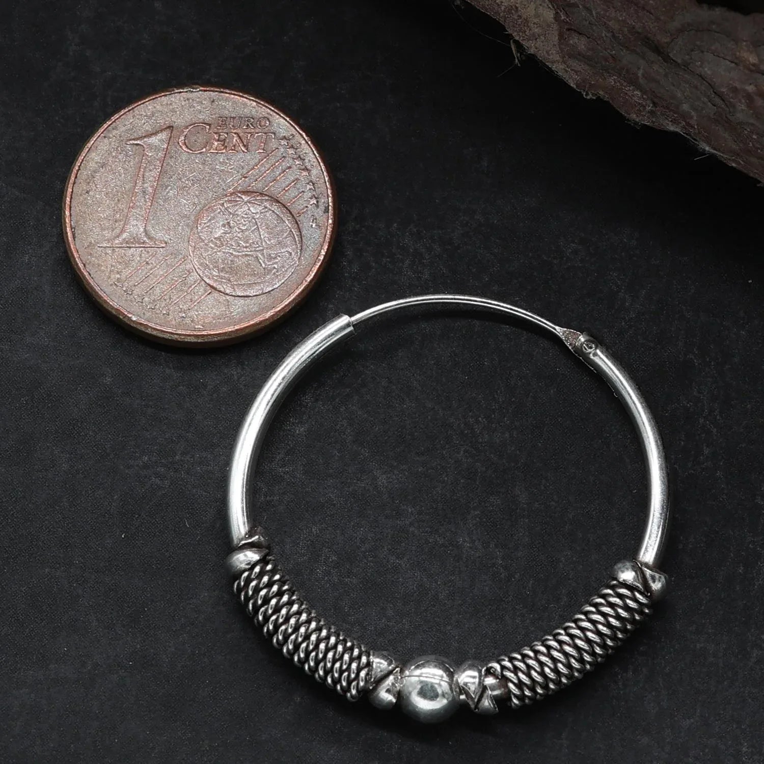 Silberne Creole groß Damen Ohrring Herren