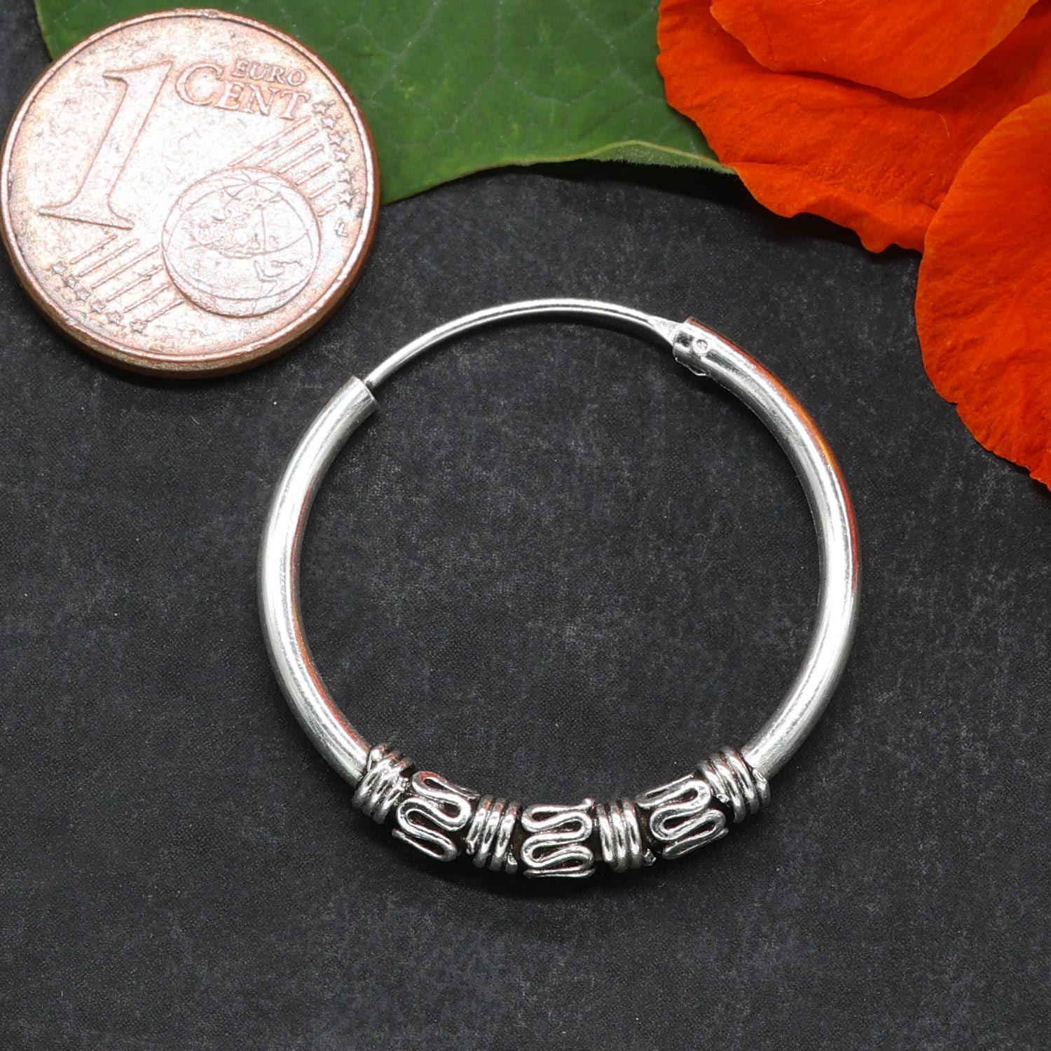 Creole groß 925 Silber Ohrring