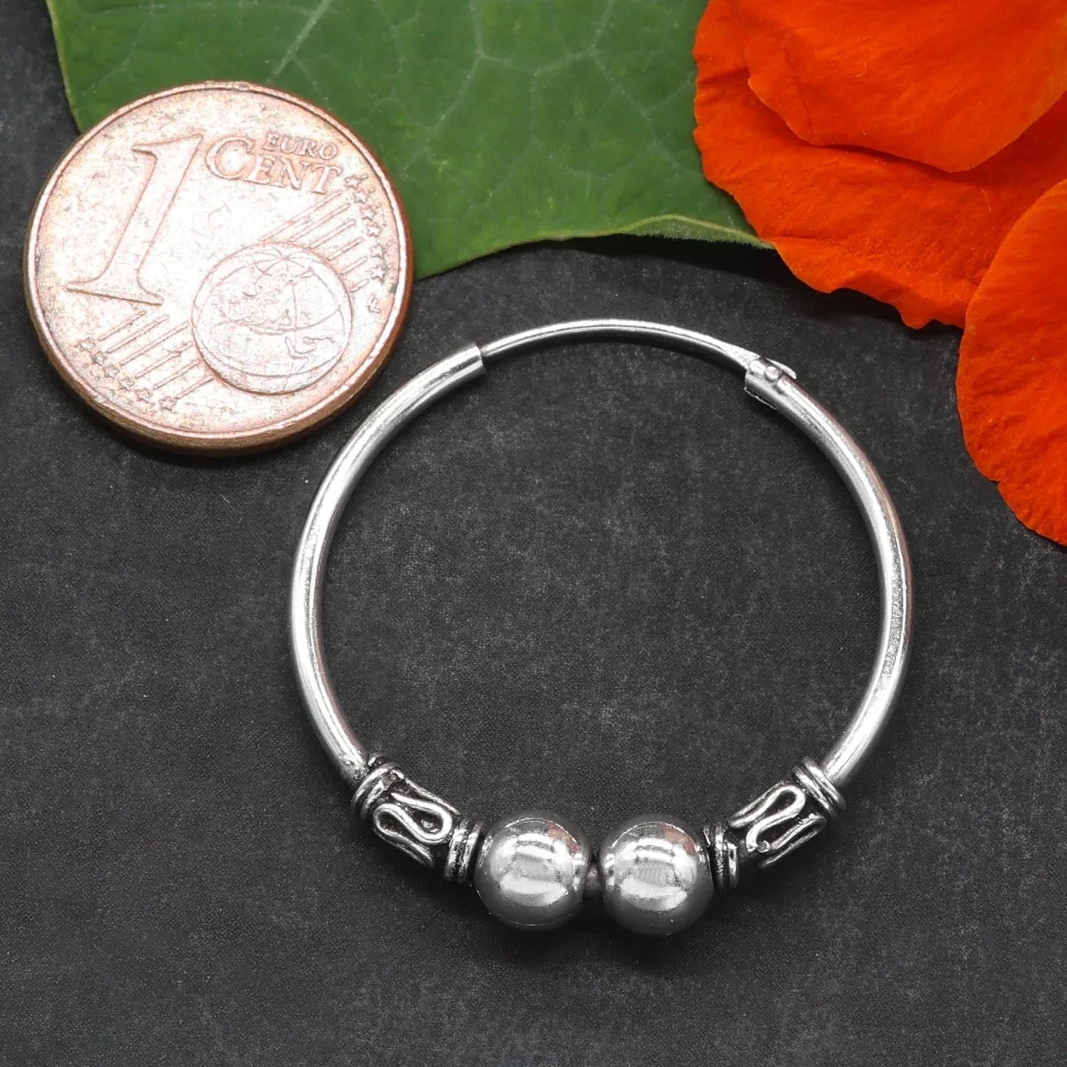 Creole groß Silber Ohrring 26 mm