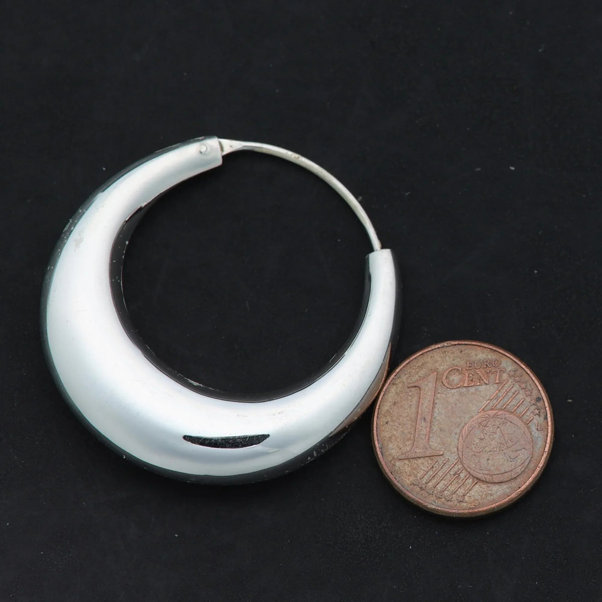 Schlichte Creole 925 Silber Ohrrng 32 mm