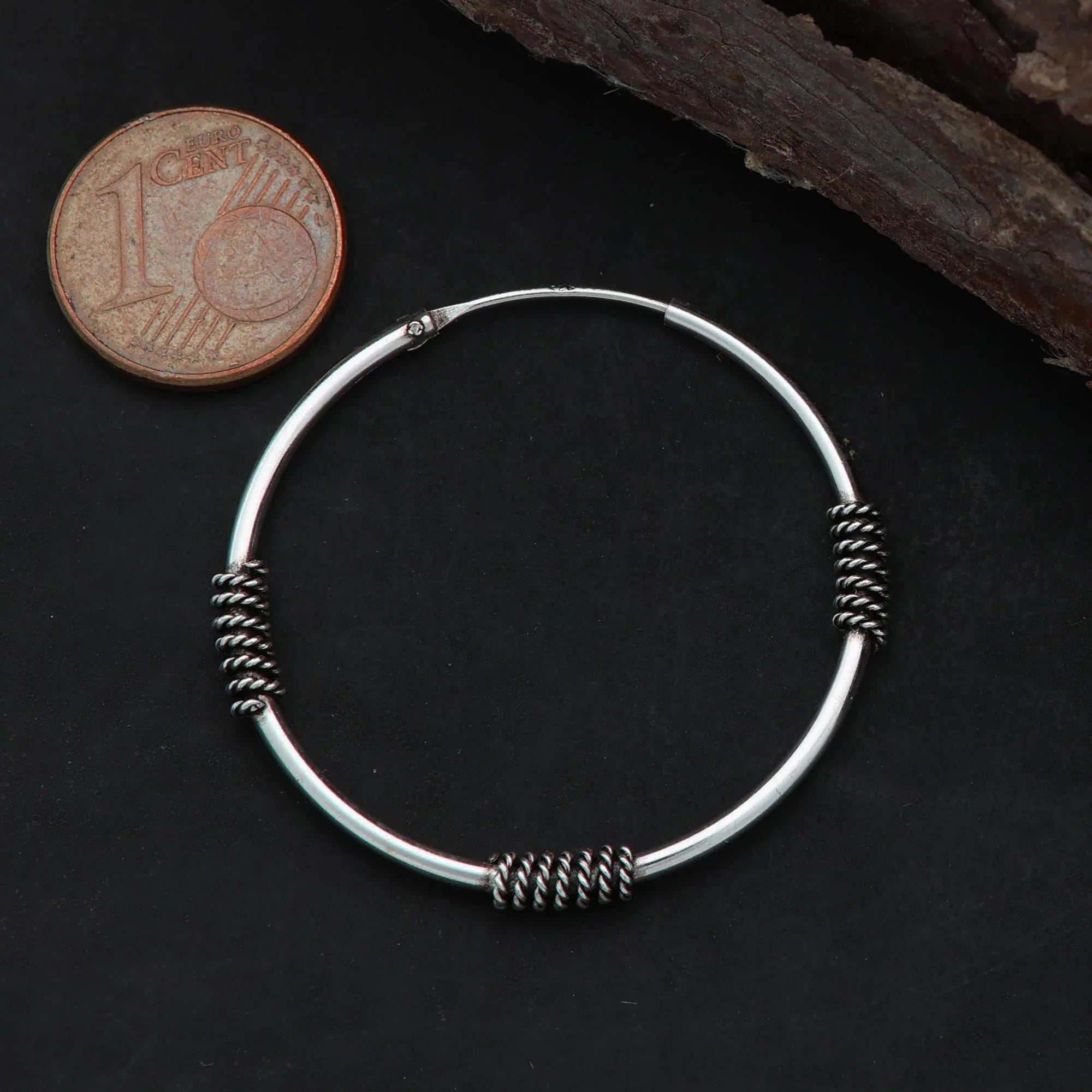 Creolen 925 Silber schlichter Ohrring