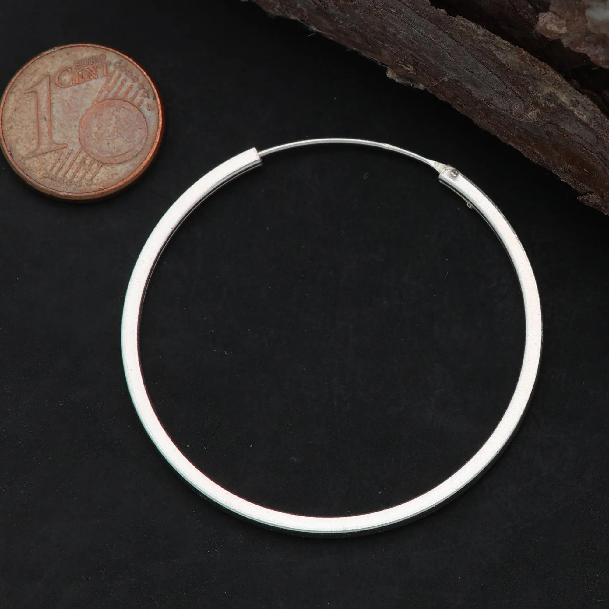 Eckige Creolen 925 Silber schlichter Ohrring