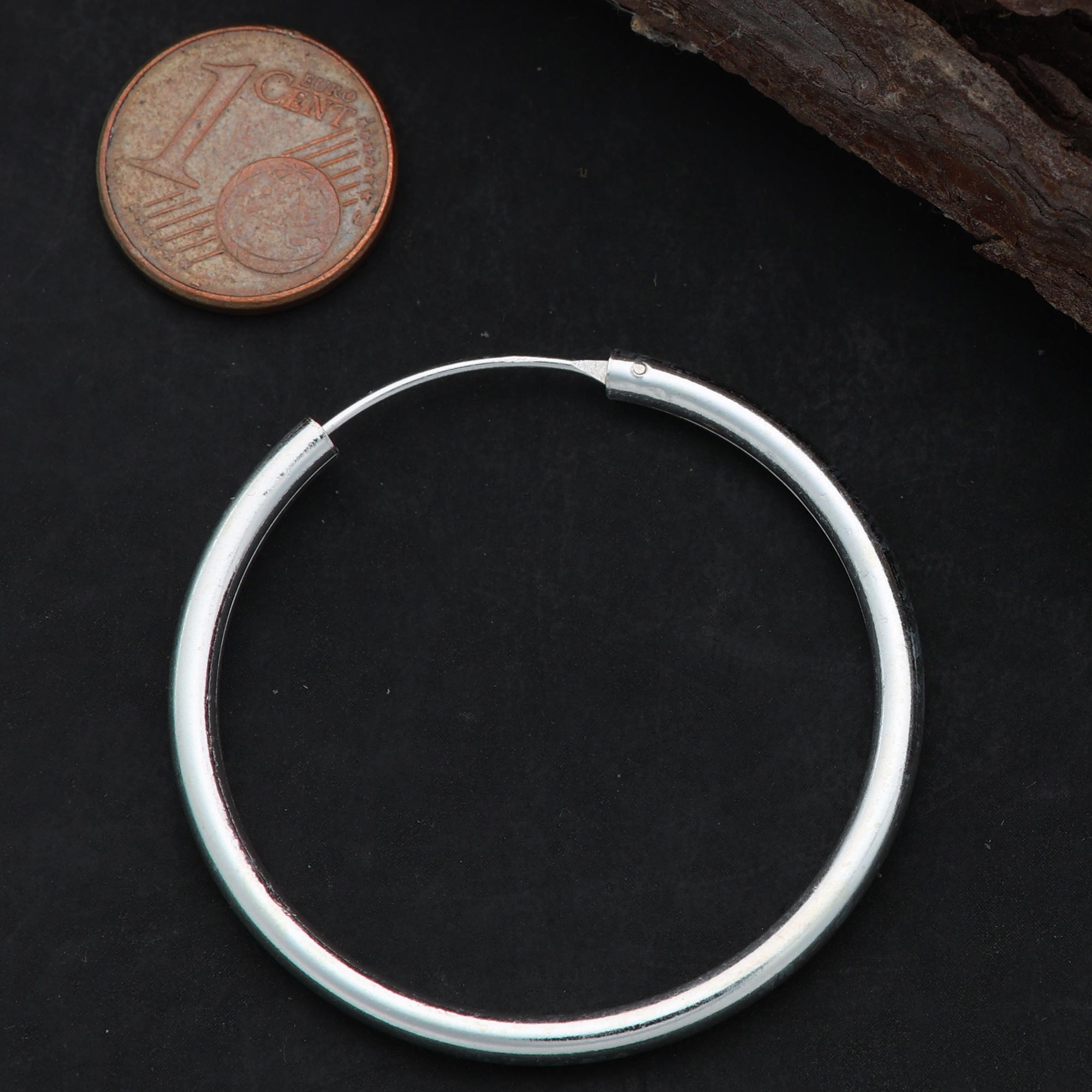 Runde Creolen 925 Silber schlichter Ohrring