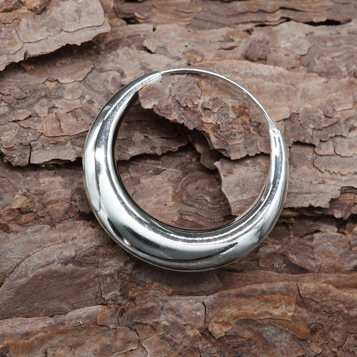 Riesige Creolen 925 Silber Mond Ohrring konisch