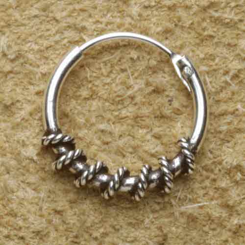 verzierte Creole 12mm 925 Sterlingsilber