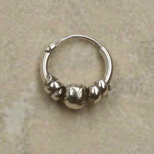 Silber Creole mit Kugel 10 mm