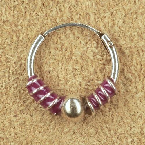Schmuck Creole violett Ohrring
