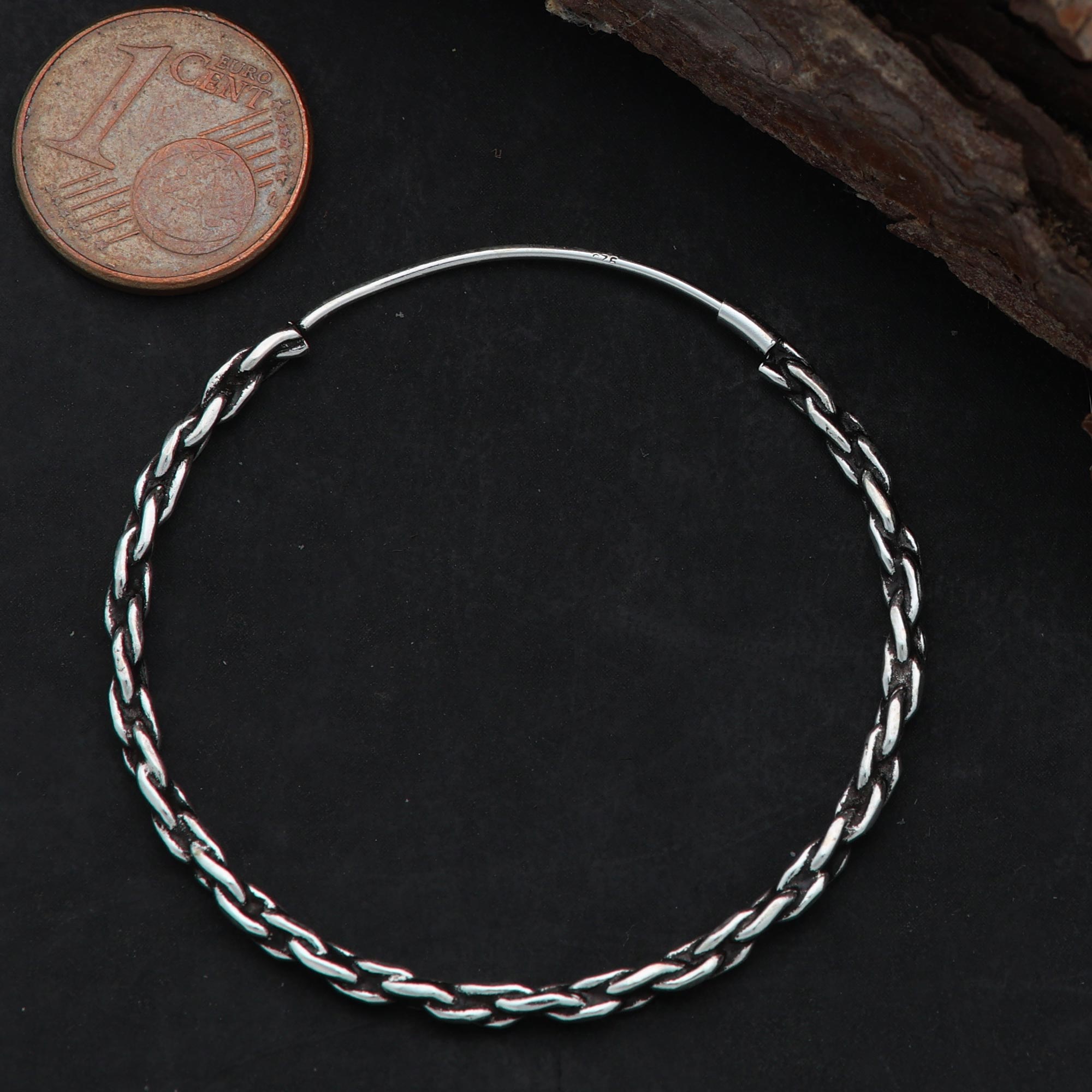 Creolen 925 Silber Ohrring zweifach umwickelt