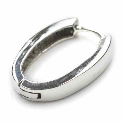 Klapp Creole mit Scharnier 18 x 12mm oval 925 Silber