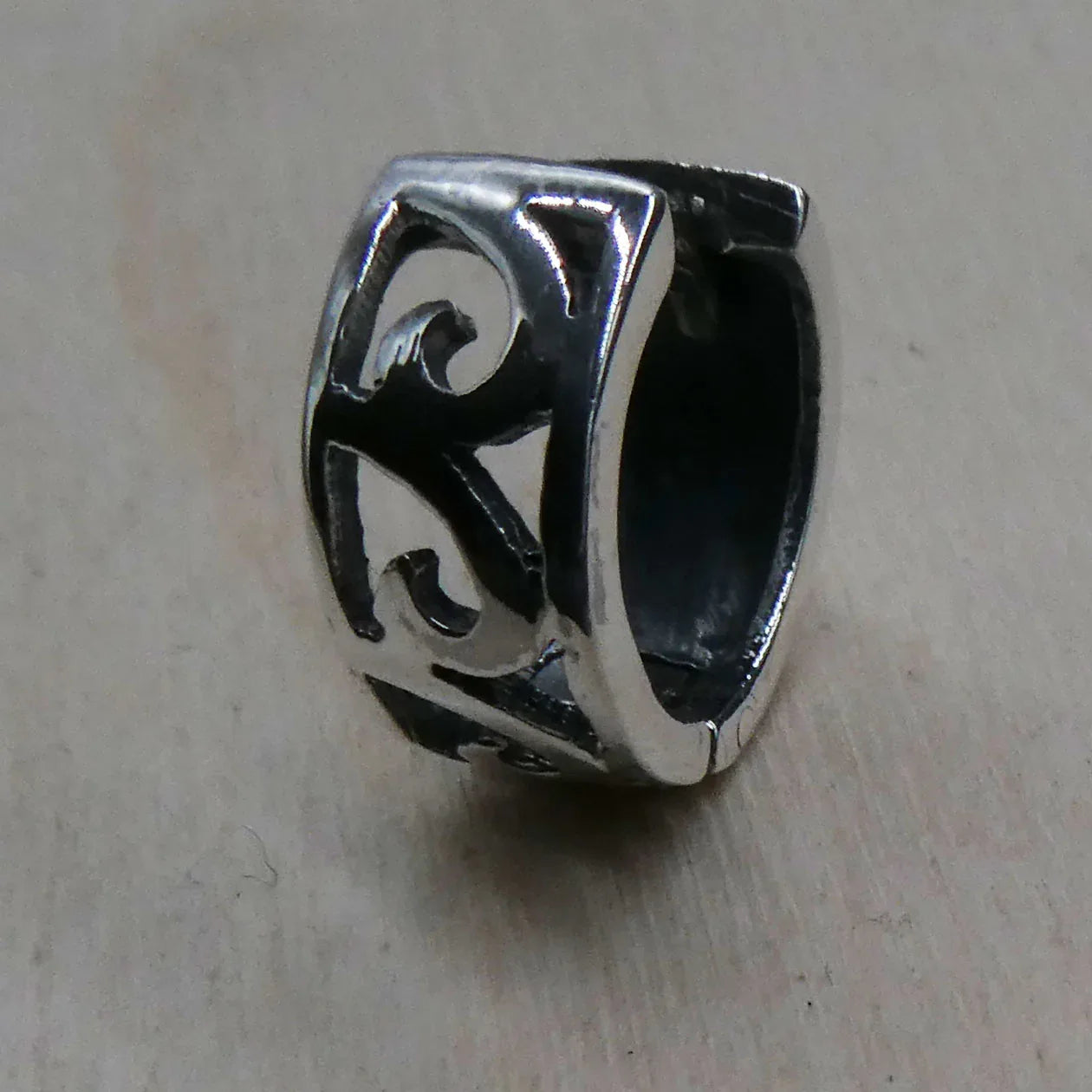 Klapp Creole 925 Silber Welle einfaches Öffnen und Schließen